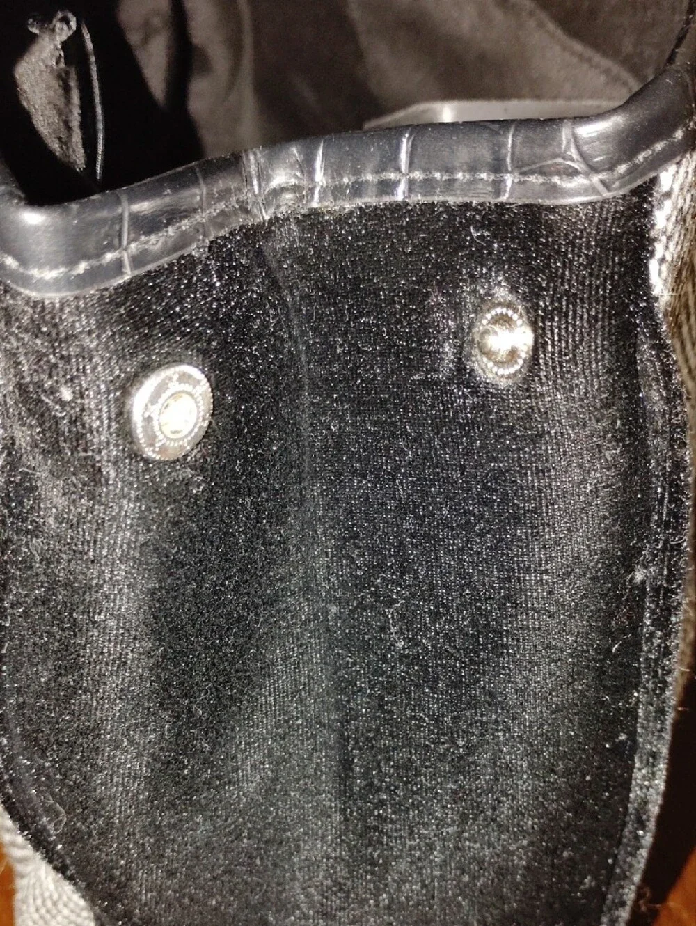 Black Patchwork Tote Bag with Decorative Accent